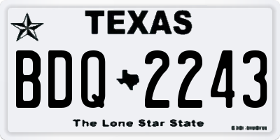 TX license plate BDQ2243