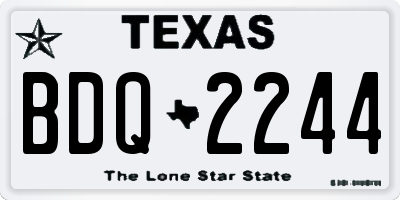 TX license plate BDQ2244