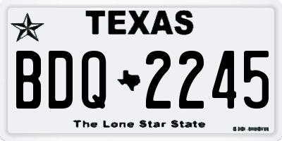 TX license plate BDQ2245