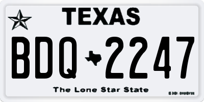 TX license plate BDQ2247