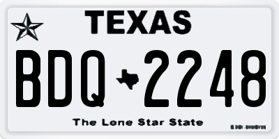 TX license plate BDQ2248