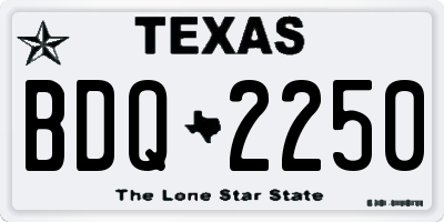 TX license plate BDQ2250