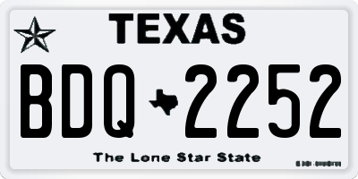TX license plate BDQ2252