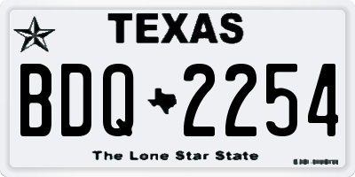TX license plate BDQ2254