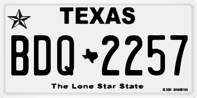 TX license plate BDQ2257