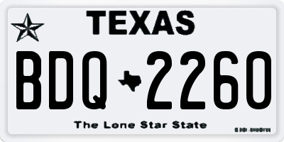 TX license plate BDQ2260