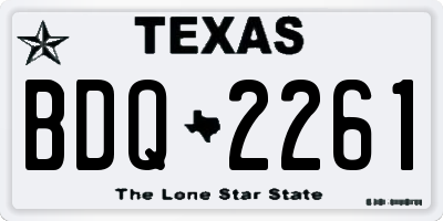 TX license plate BDQ2261