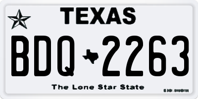 TX license plate BDQ2263