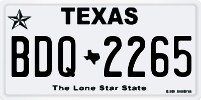 TX license plate BDQ2265