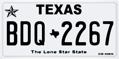 TX license plate BDQ2267