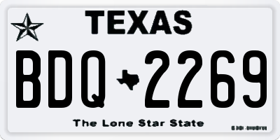 TX license plate BDQ2269