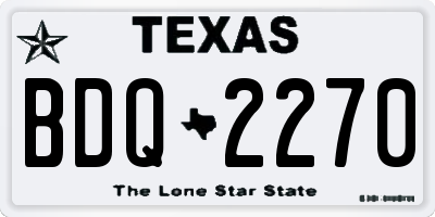TX license plate BDQ2270