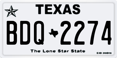 TX license plate BDQ2274