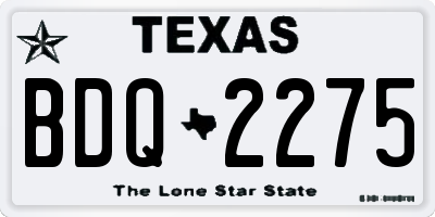 TX license plate BDQ2275