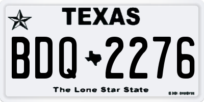 TX license plate BDQ2276