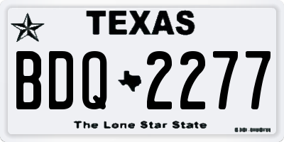 TX license plate BDQ2277