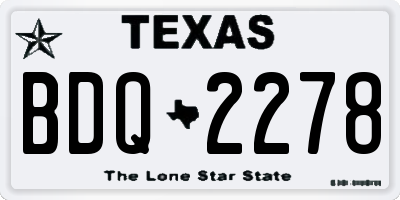 TX license plate BDQ2278