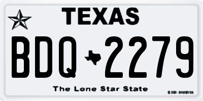 TX license plate BDQ2279