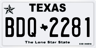 TX license plate BDQ2281