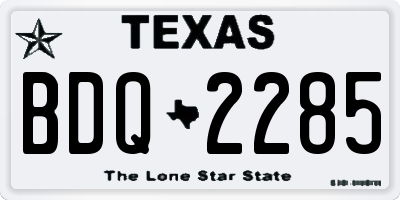 TX license plate BDQ2285