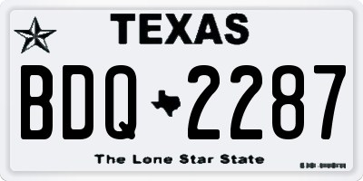 TX license plate BDQ2287