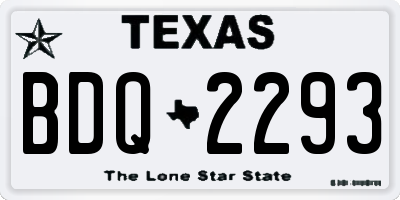 TX license plate BDQ2293