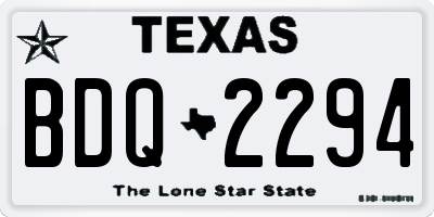 TX license plate BDQ2294