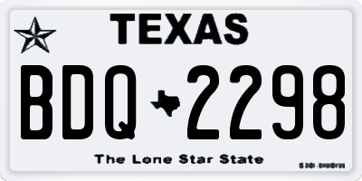 TX license plate BDQ2298