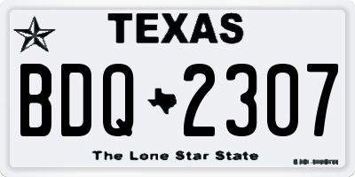 TX license plate BDQ2307