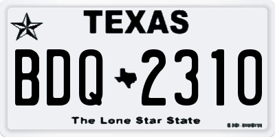 TX license plate BDQ2310