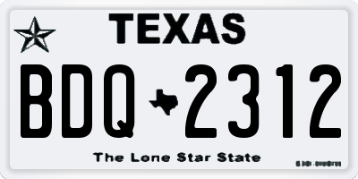 TX license plate BDQ2312