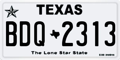 TX license plate BDQ2313