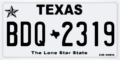 TX license plate BDQ2319