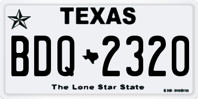 TX license plate BDQ2320