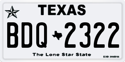TX license plate BDQ2322