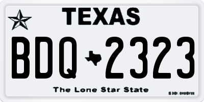TX license plate BDQ2323