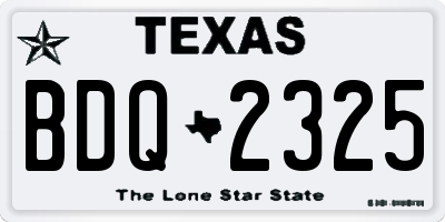 TX license plate BDQ2325