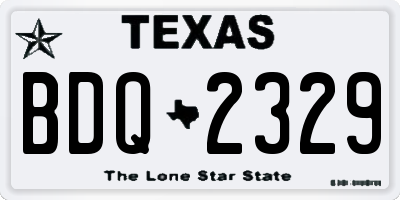TX license plate BDQ2329