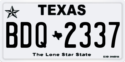 TX license plate BDQ2337