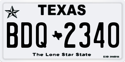 TX license plate BDQ2340