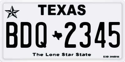 TX license plate BDQ2345