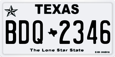 TX license plate BDQ2346