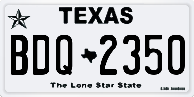 TX license plate BDQ2350