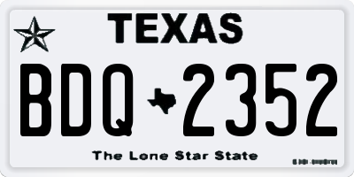 TX license plate BDQ2352