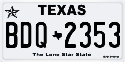 TX license plate BDQ2353