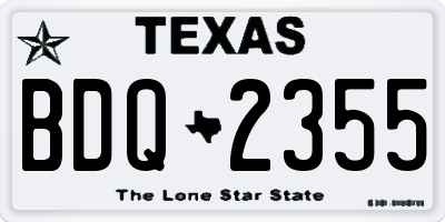 TX license plate BDQ2355