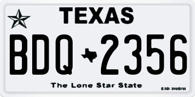 TX license plate BDQ2356