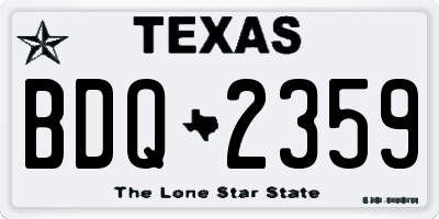 TX license plate BDQ2359