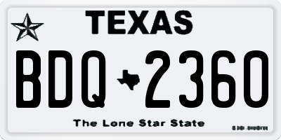 TX license plate BDQ2360