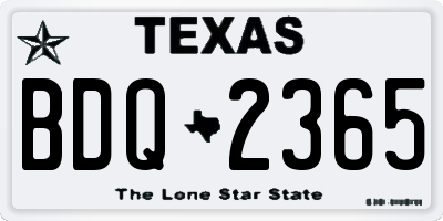 TX license plate BDQ2365